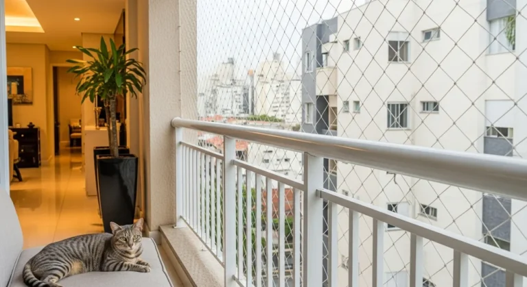 Rede de proteção para gatos em apartamento – atendimento na Vila Ibirapuera