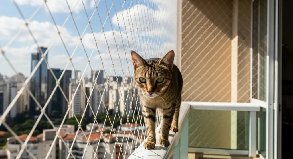 Rede de proteção para gatos em apartamento – atendimento na Vila Madalena