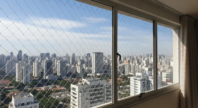 Rede de proteção em janela de apartamento – atendimento no Bosque da Saúde