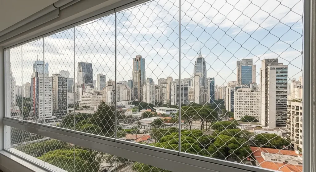 Rede de proteção em janela de apartamento – atendimento no Jardim São Luís