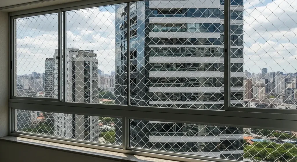 Rede de proteção em janela de apartamento – atendimento no Macedo