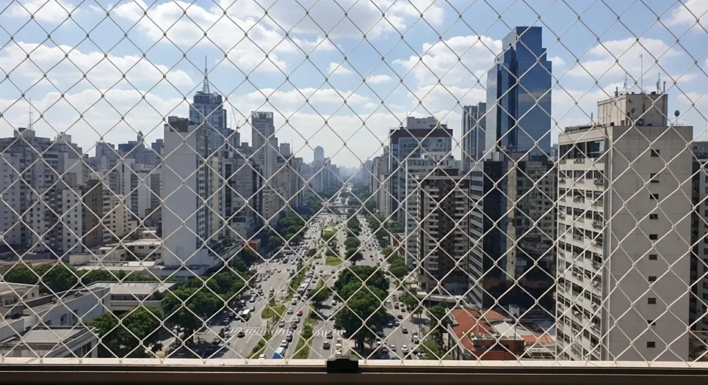 Rede de proteção em janela de apartamento – atendimento no Presidente Dutra
