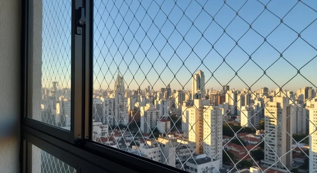 Rede de proteção em janela de apartamento – atendimento na Vila Guarani