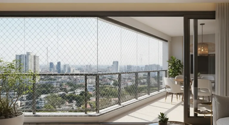 Rede de proteção em sacada de apartamento – atendimento em Aricanduva