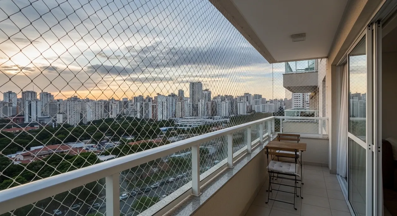 Rede de proteção em sacada de apartamento – atendimento no Bom Retiro