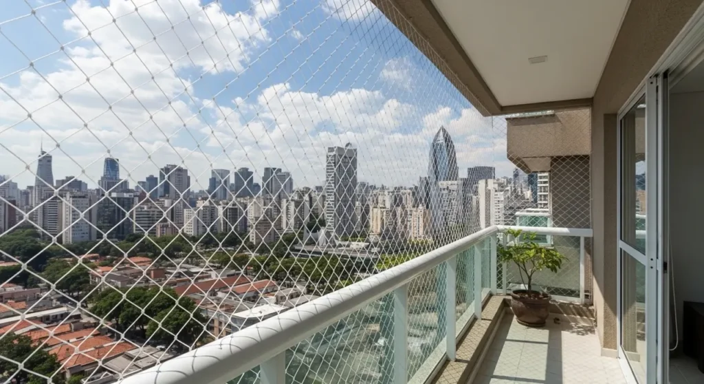 Rede de proteção em sacada de apartamento – atendimento na Brasilândia