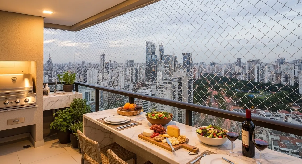Rede de proteção em sacada de apartamento – atendimento no Brooklin