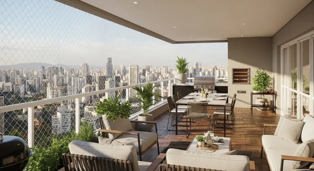 Rede de proteção em sacada de apartamento – atendimento no Brooklin