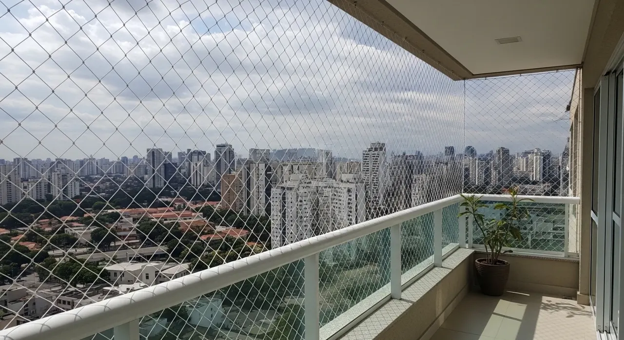 Rede de proteção em sacada de apartamento – atendimento no Horto Florestal