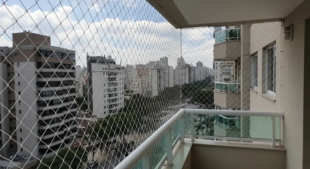 Rede de proteção em sacada de apartamento – atendimento no Jabaquara