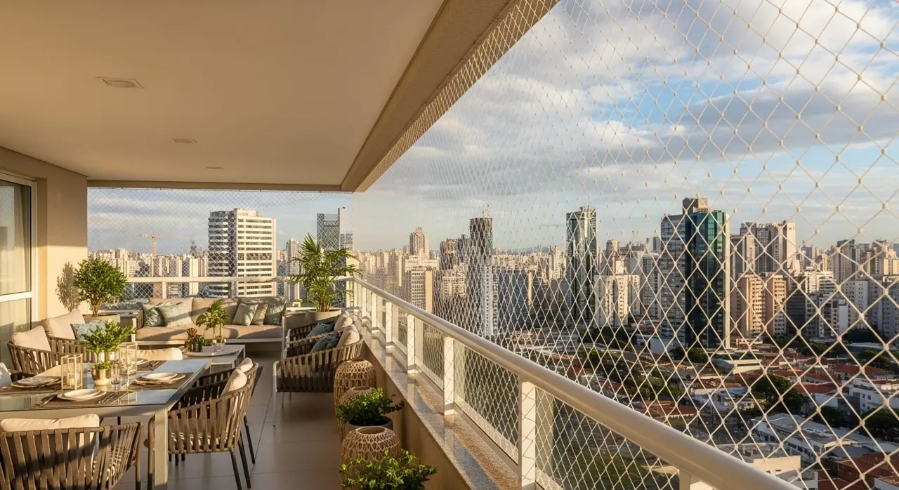 Rede de proteção em sacada de apartamento – atendimento no Morumbi