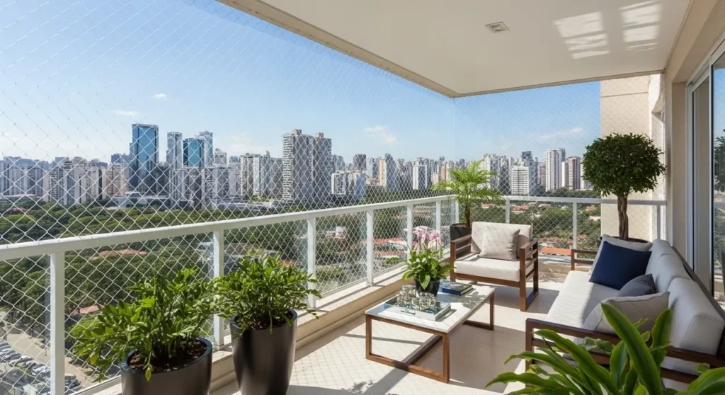 Rede de proteção em sacada de apartamento – atendimento no Morumbi