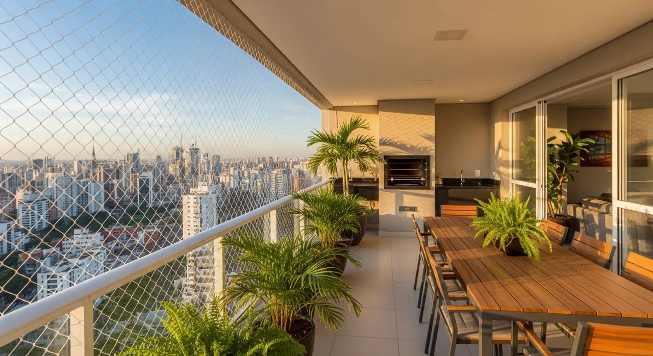 Rede de proteção em sacada de apartamento – atendimento no Picanço