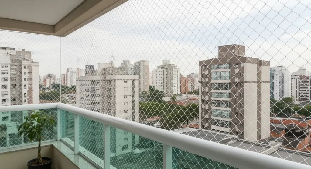 Rede de proteção em sacada de apartamento – atendimento na Vila Curuçá