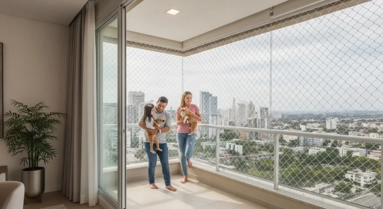 Rede de proteção em sacada de apartamento – atendimento na Vila Madalena