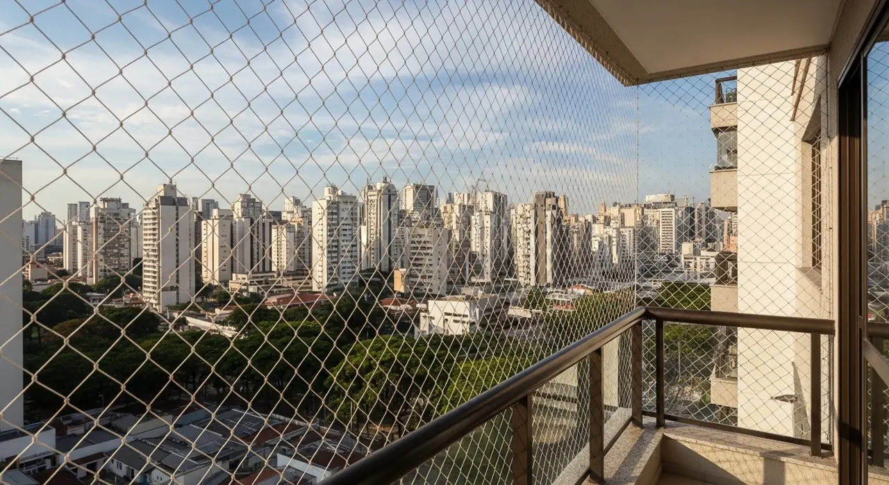 Rede de proteção em sacada de apartamento – atendimento na Vila Mascote