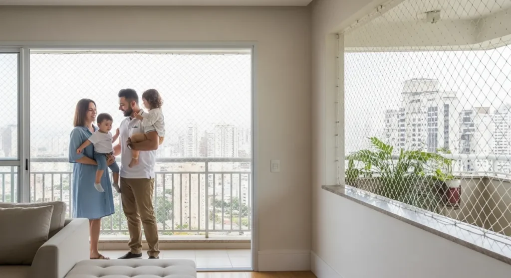 Rede de proteção em sacada de apartamento – atendimento na Zona Oeste